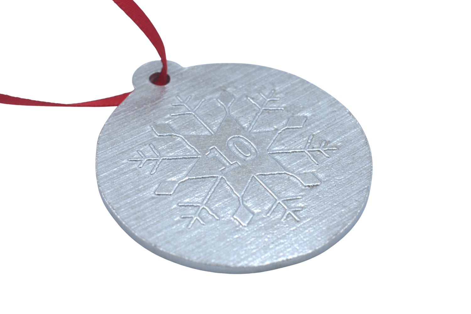 10th Christmas Snowflake Metal Decoration - 10th Anniversary Idea