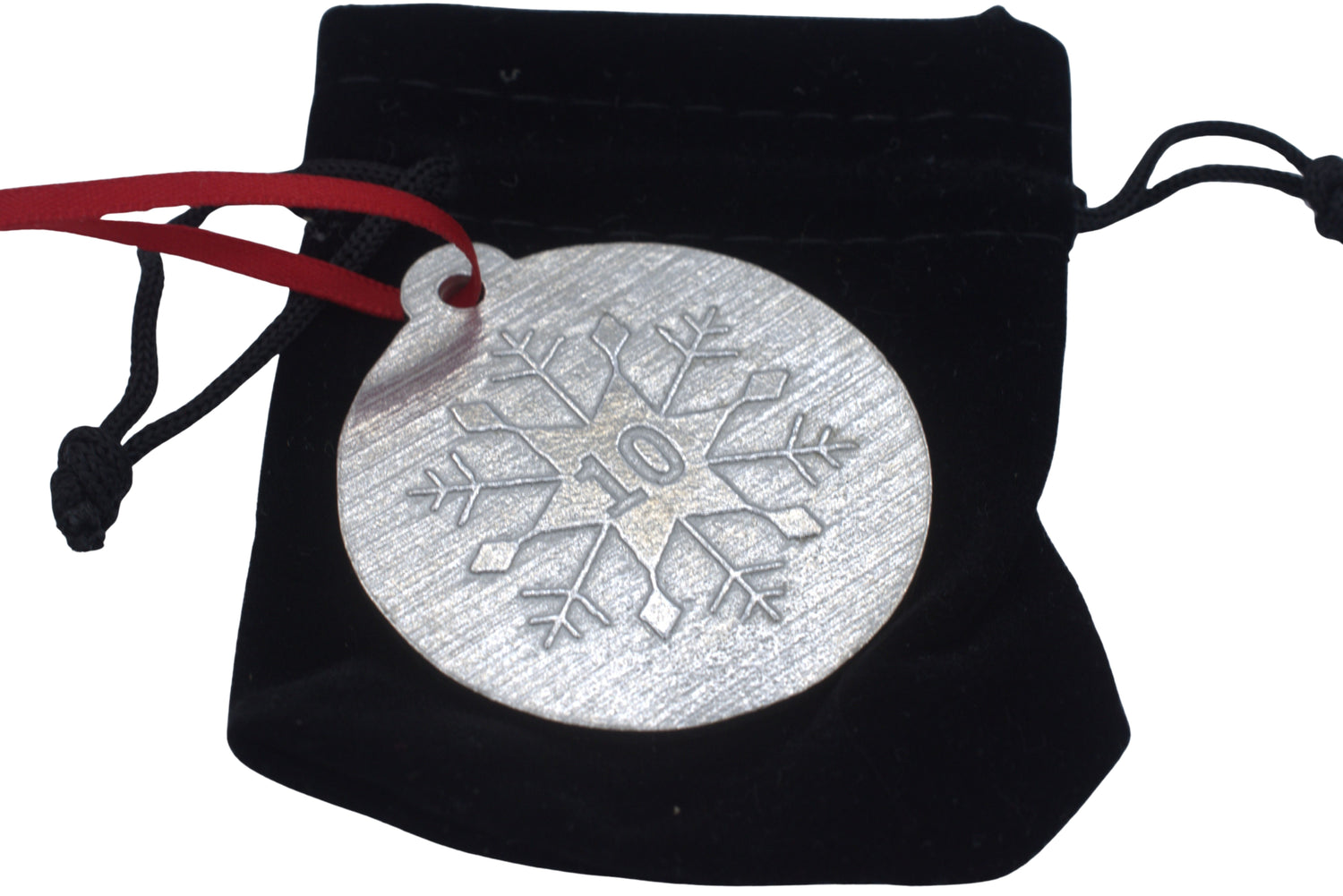 10th Christmas Snowflake Metal Decoration - 10th Anniversary Idea