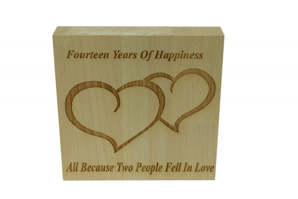 14 Years of Happiness Beech Block