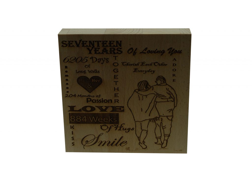 17 Years of Loving You Wooden Block