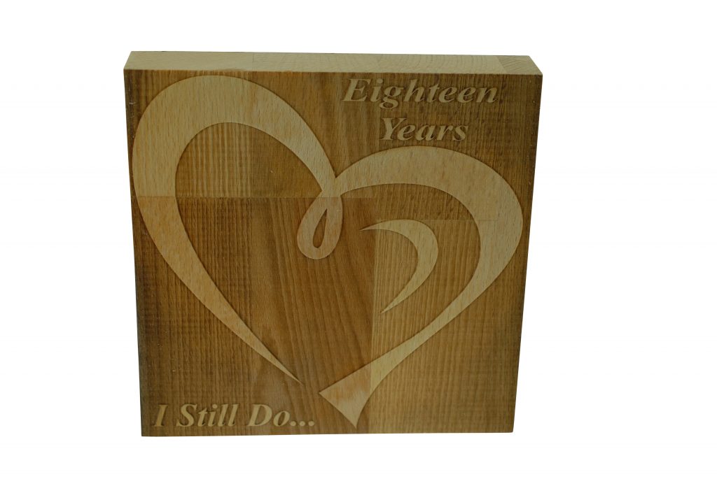 18 Year Anniversary I Still Do - Dark Beech Block