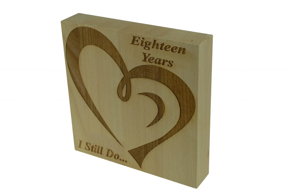 18 Year Anniversary I Still Do - Light Beech Block