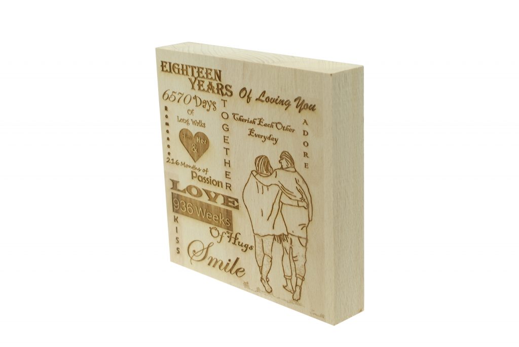 18 Years of Loving You Wooden Block
