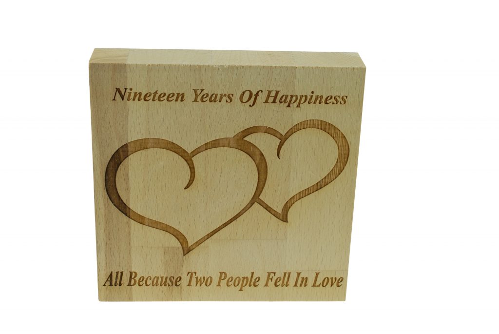 19 Years of Happiness Beech Block