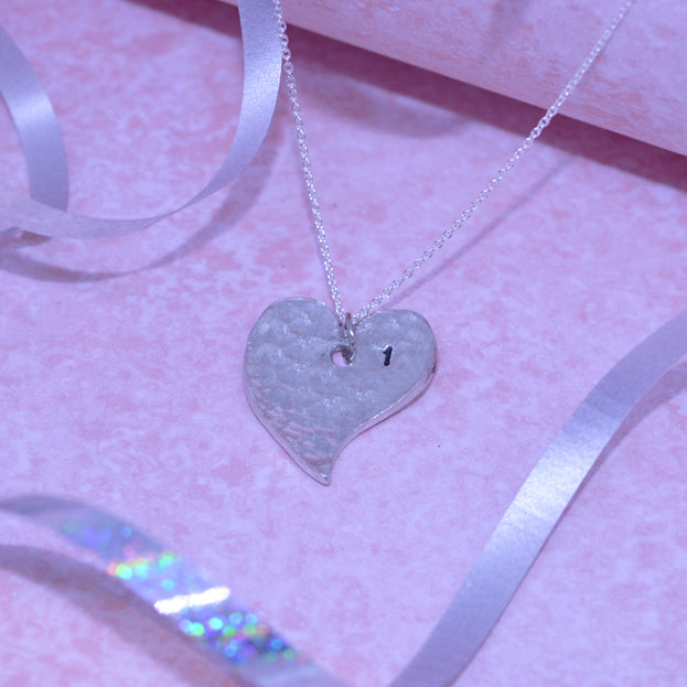 1st Anniversary Off Shape Heart Necklace