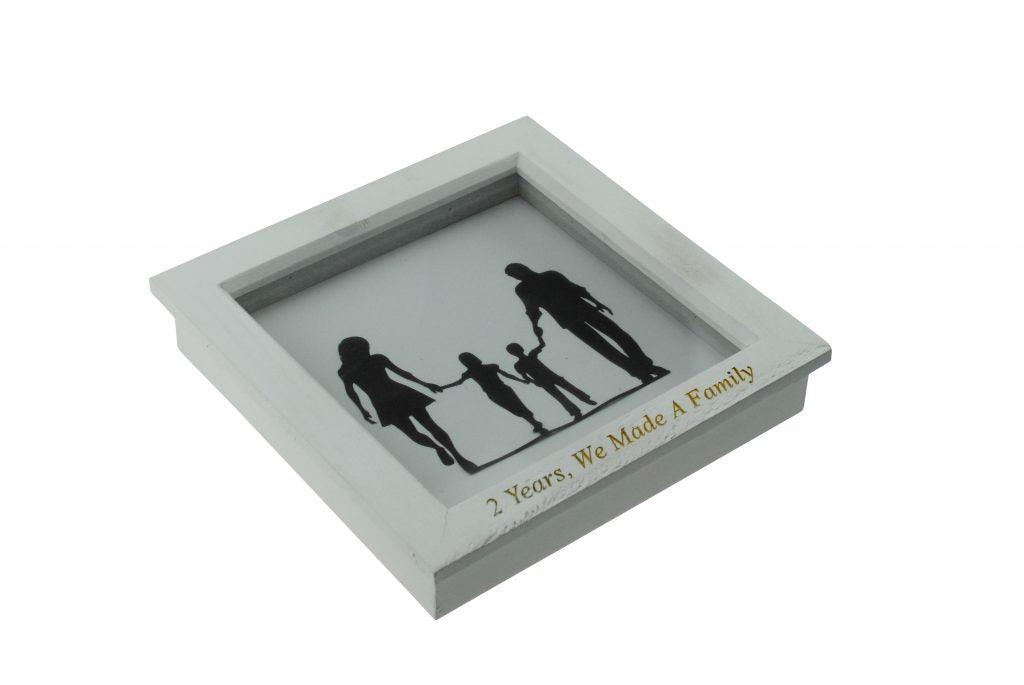 2 Years We Made A Family White Wooden Frame