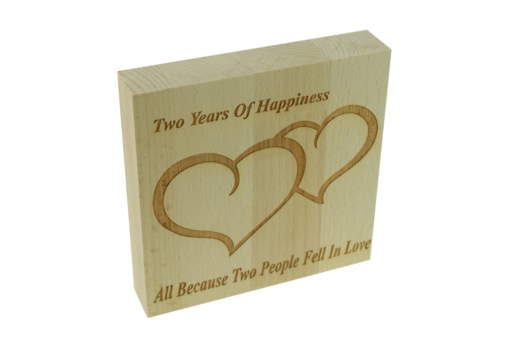 2 Years of Happiness Beech Block
