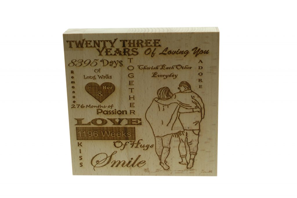 23 Years of Loving You Wooden Block