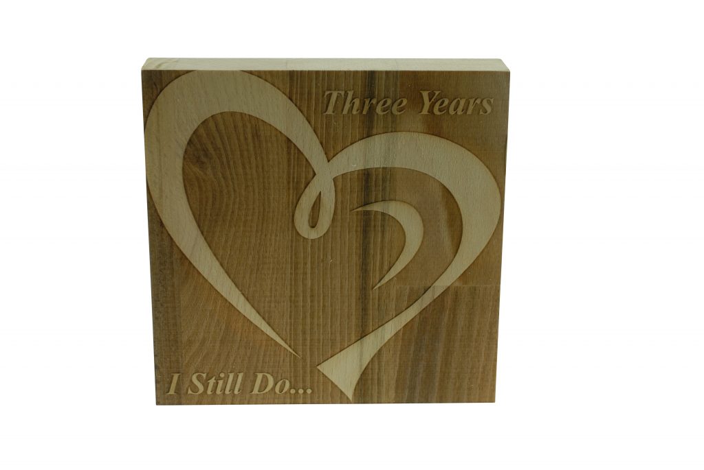 3 Year Anniversary I Still Do - Dark Beech Block