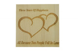 3 Years of Happiness Beech Block