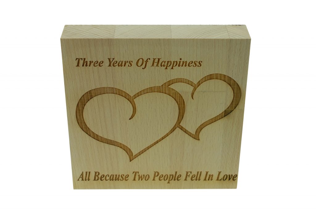 3 Years of Happiness Beech Block
