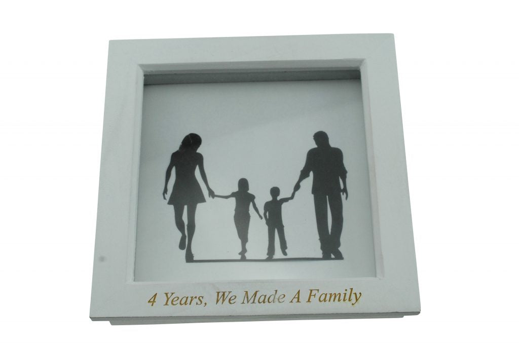 4 Years We Made A Family White Wooden Frame