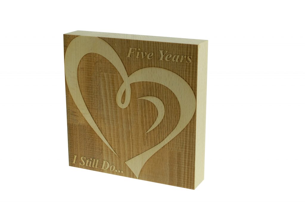5 Year Anniversary I Still Do - Dark Beech Block (Wood Anniversary)