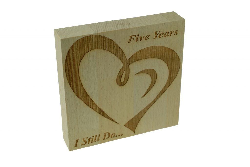 5 Year Anniversary I Still Do - Light Beech Block (Wood Anniversary)