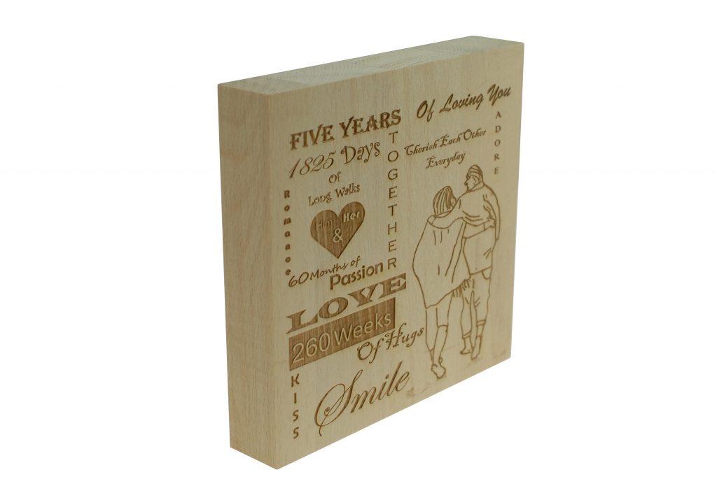 5 Years  of Loving You Wooden Block (Wood Anniversary)