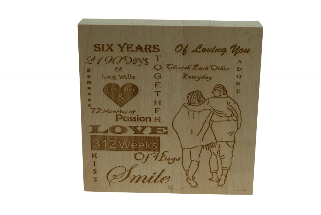 6 Years of Loving You Wooden Block