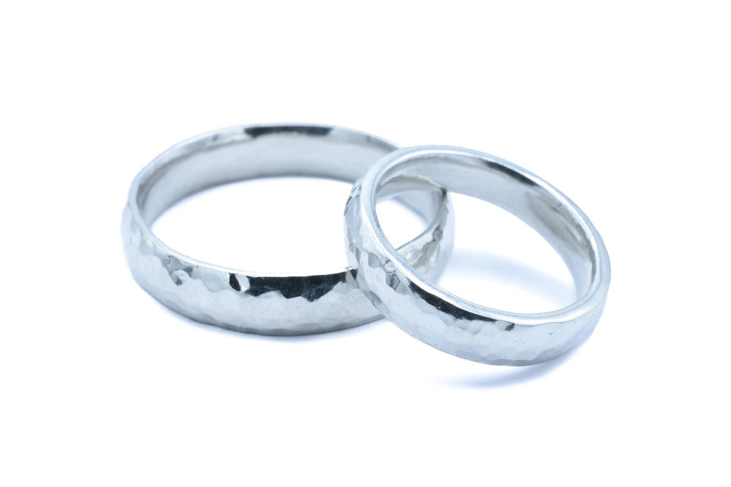 Beaten Tin Matching Rings - Mens and Ladies