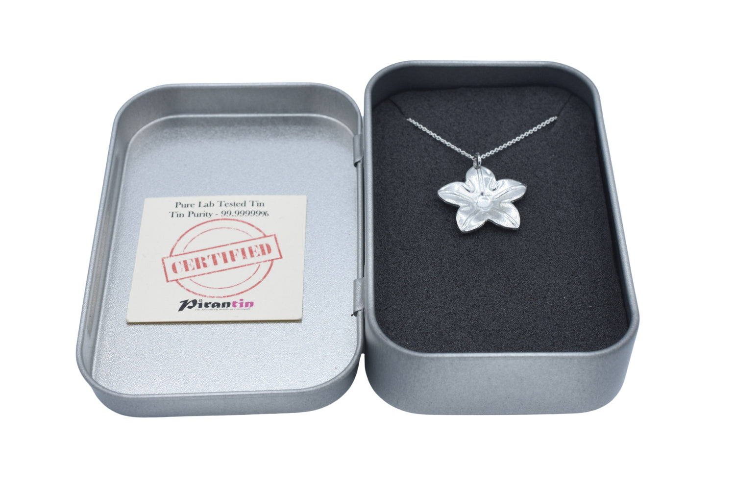Blossom Tin Pendant Necklace