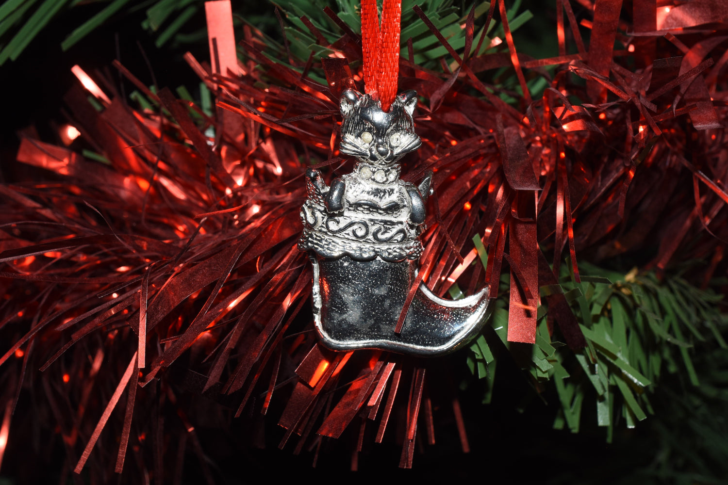 Christmas Fox in a Stocking Decoration