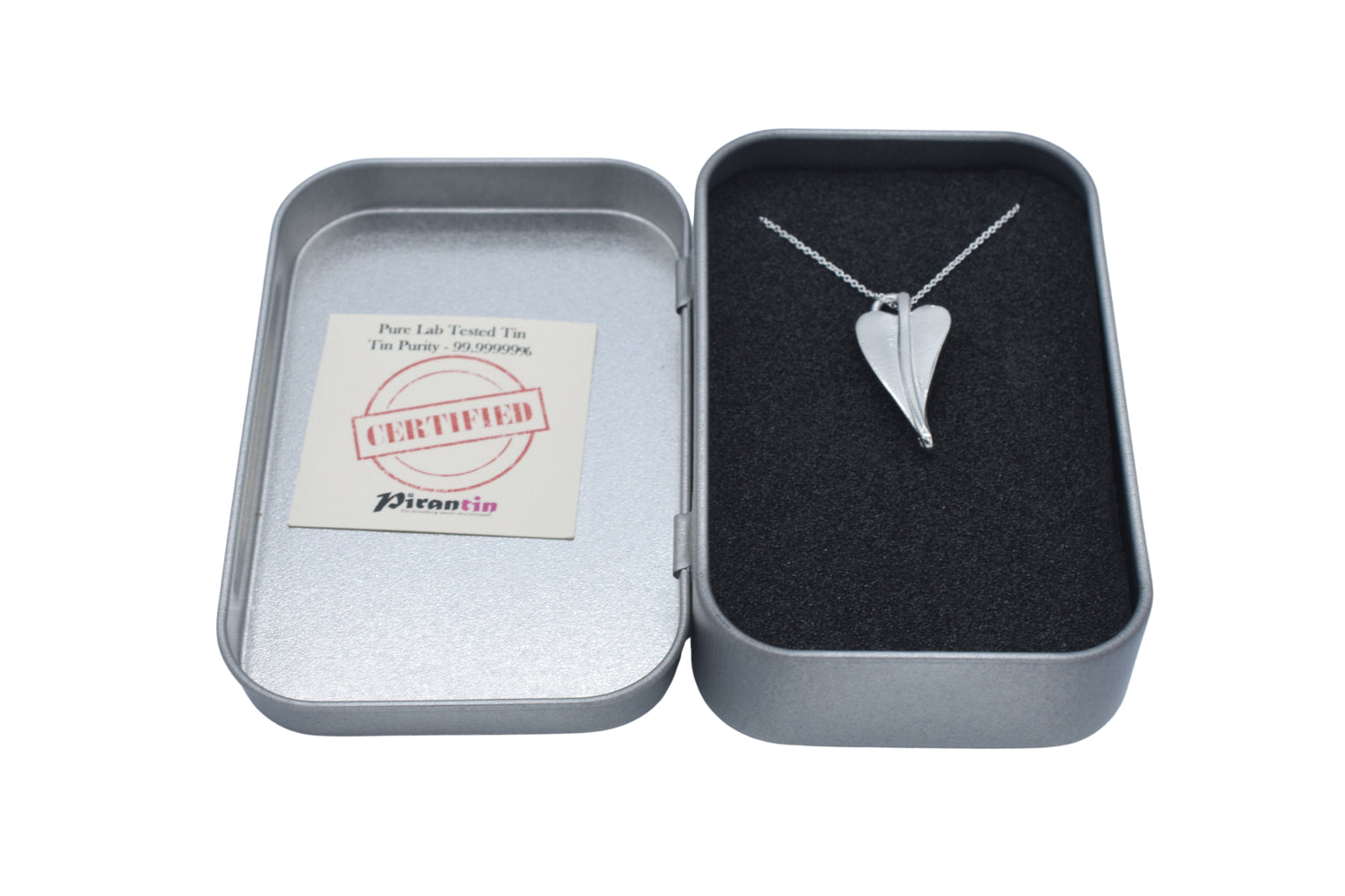 Heart Tin Pendant Necklace