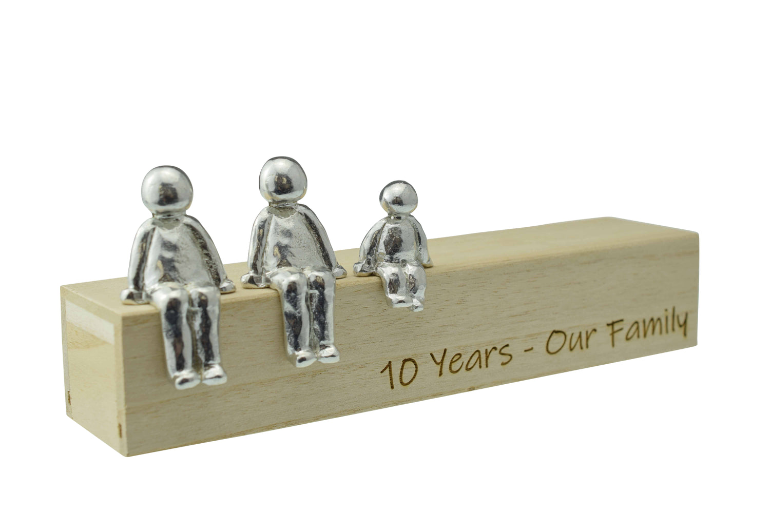 Our Family - 10 Years  - Tin Sculpture Figurines 10th Anniversary Decoration