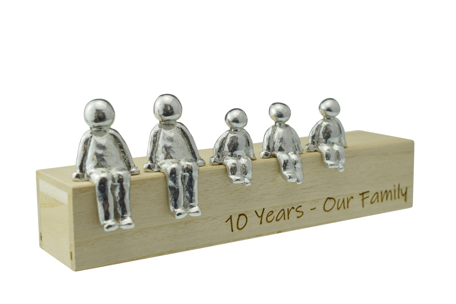 Our Family - 10 Years  - Tin Sculpture Figurines 10th Anniversary Decoration