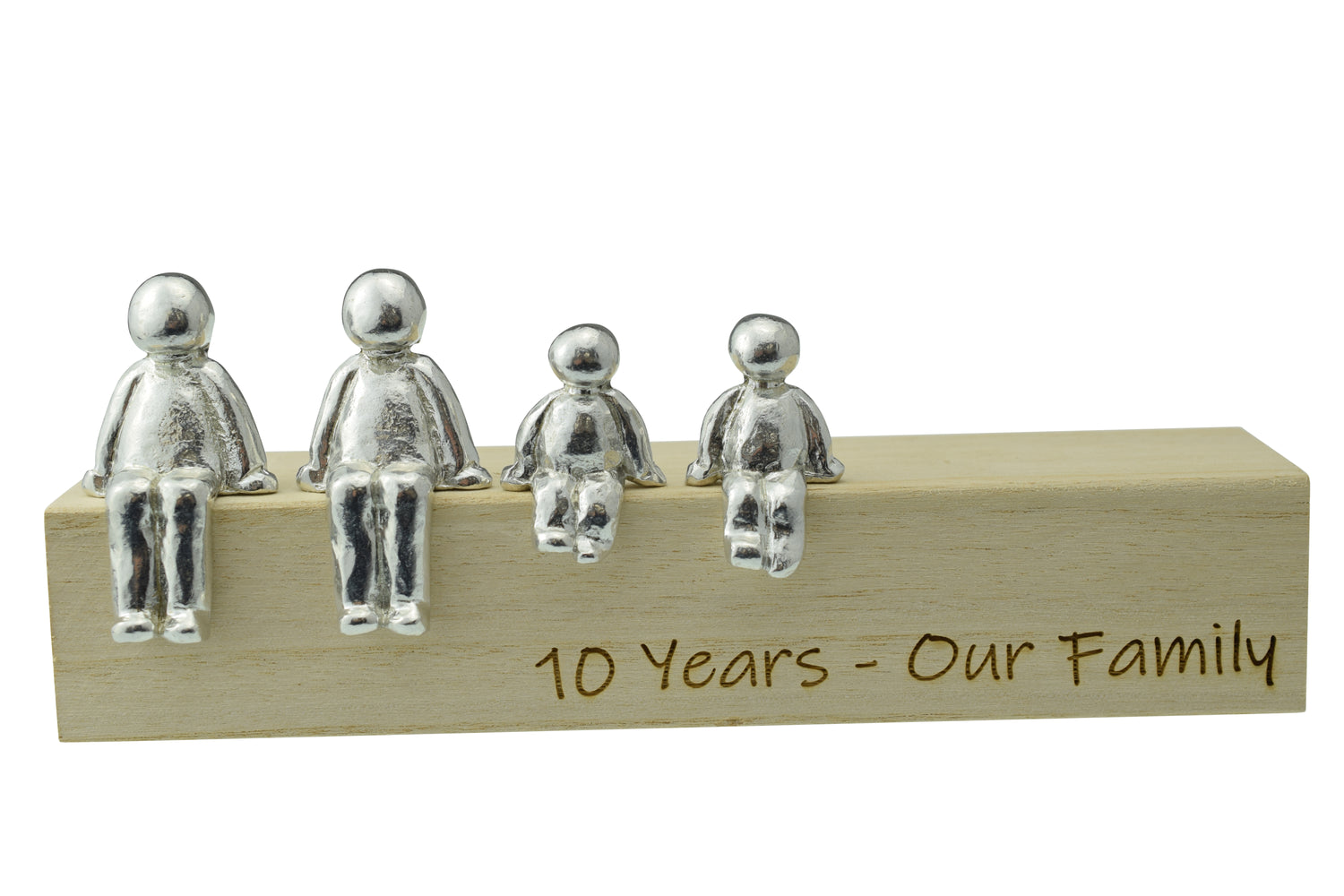 Our Family - 10 Years  - Tin Sculpture Figurines 10th Anniversary Decoration