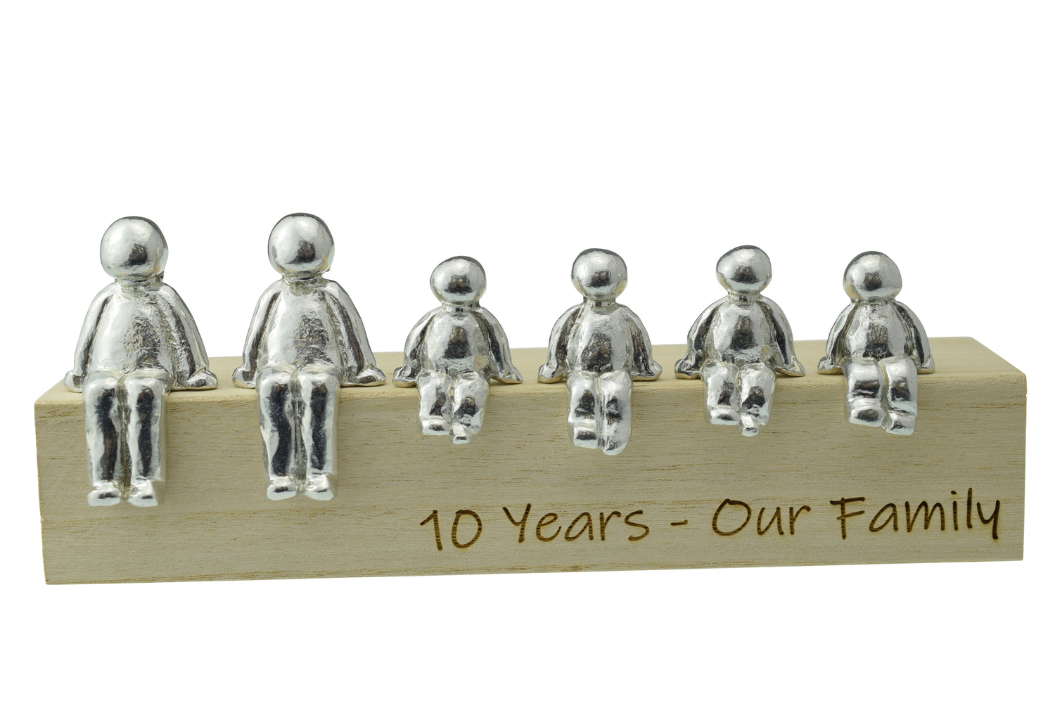 Our Family - 10 Years  - Tin Sculpture Figurines 10th Anniversary Decoration