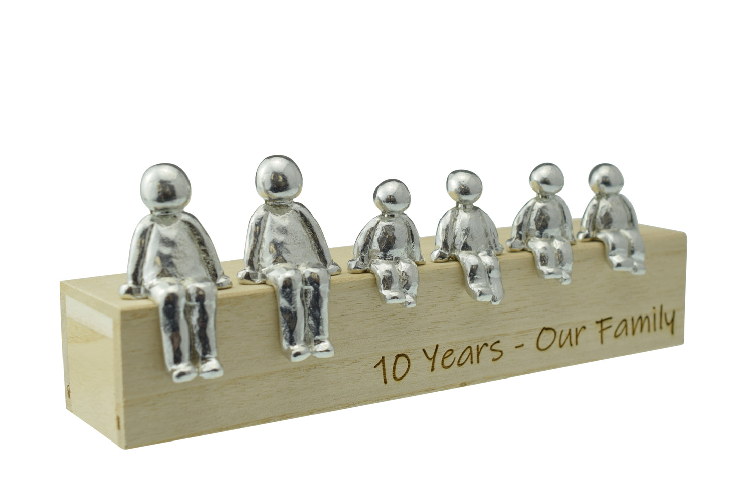 Our Family - 10 Years  - Tin Sculpture Figurines 10th Anniversary Decoration