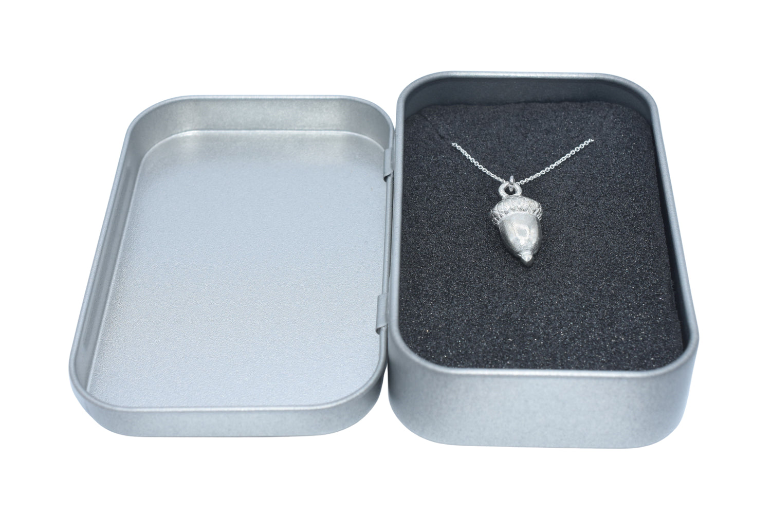 Tin Acorn Pendant Necklace