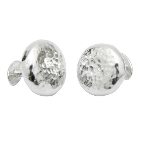 Tin Beaten Circle Cufflinks