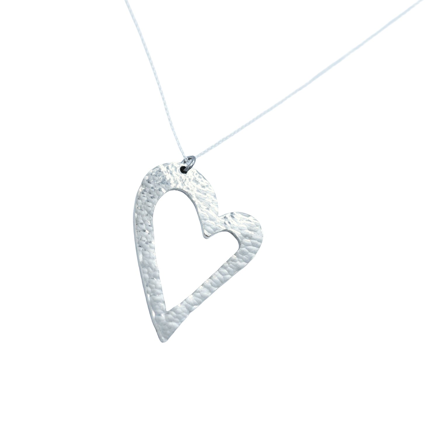 Tin Beaten Open Off Shape Necklace