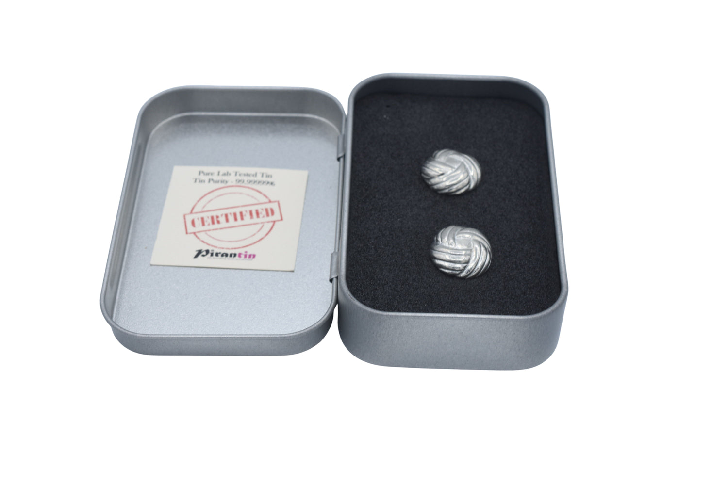 Tin Celtic Knot Cufflinks 10th Anniversary Gift for Him