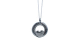 Tin Circle with Heart Pendant Necklace