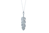 Tin Feather Pendant Necklace