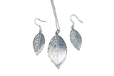 Tin Leaf Pendant and Earring Set - 10th Wedding Anniversary Gift