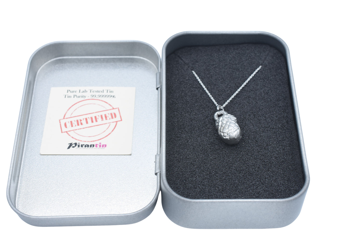Tin Pineapple Pendant Necklace