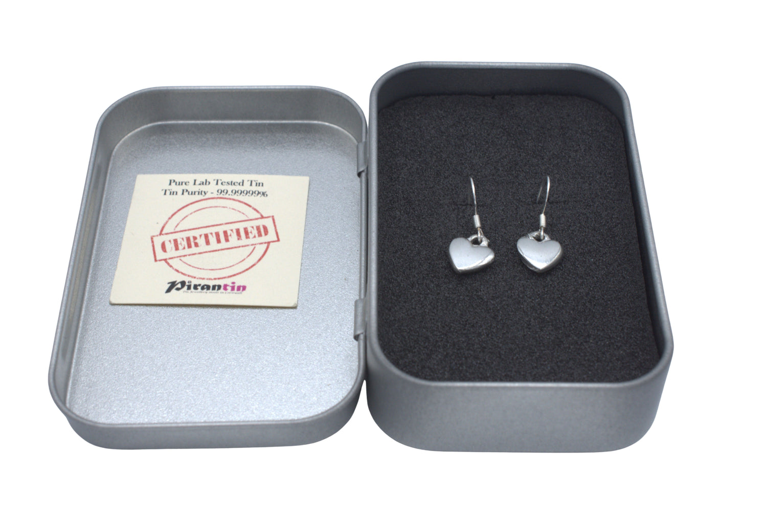 Tin Smooth Heart Earrings