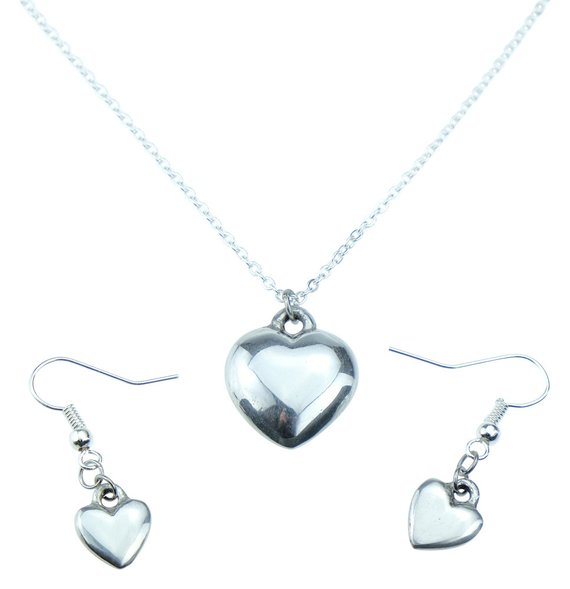 Tin Smooth Heart Matching Set