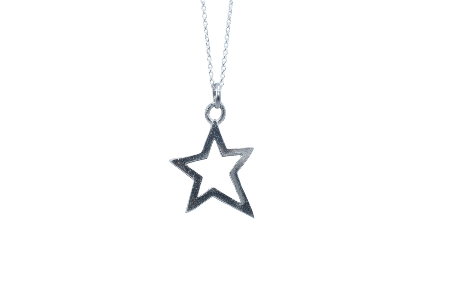 Tin Star Cut Out Pendant Necklace