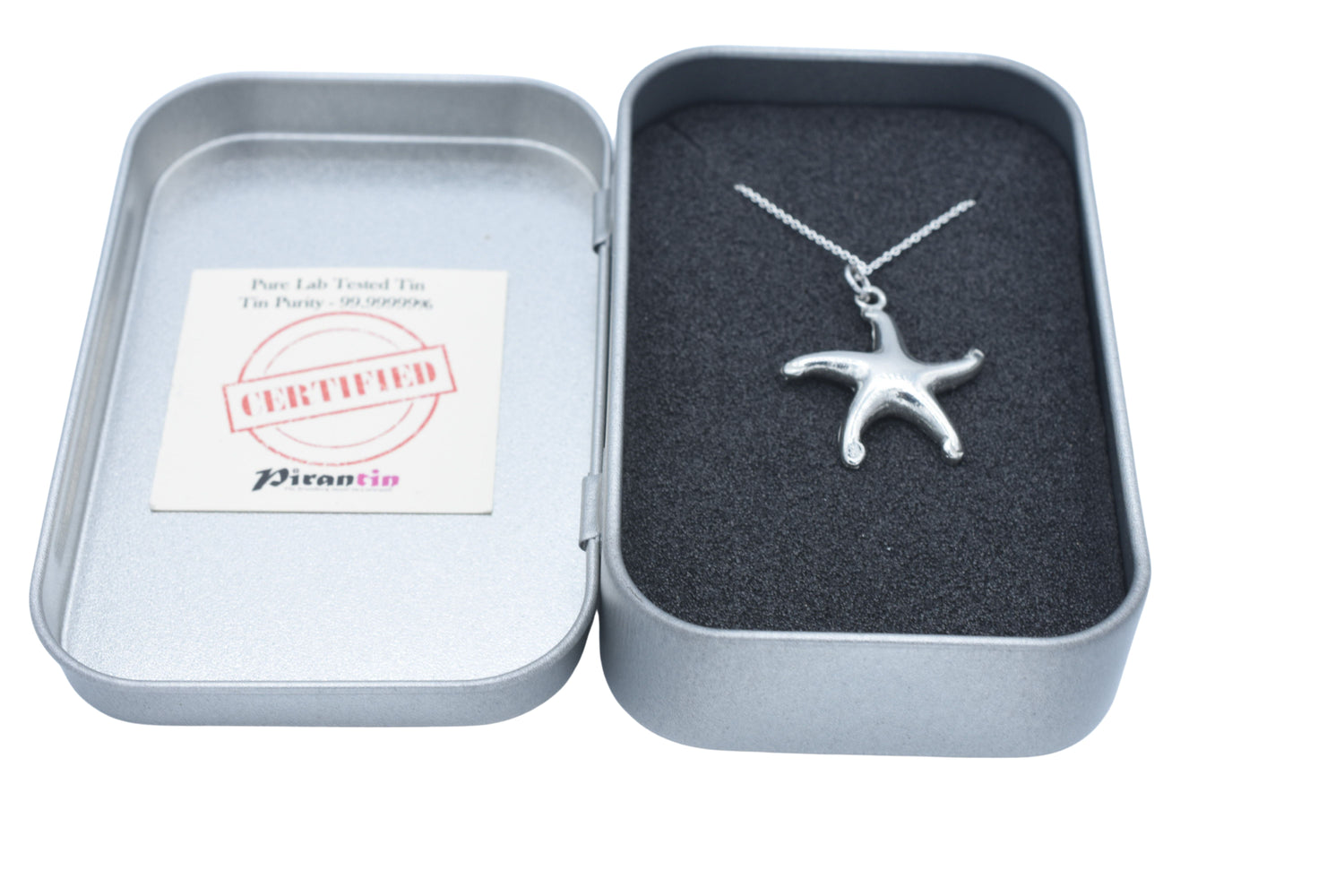 Tin Starfish Pendant Necklace