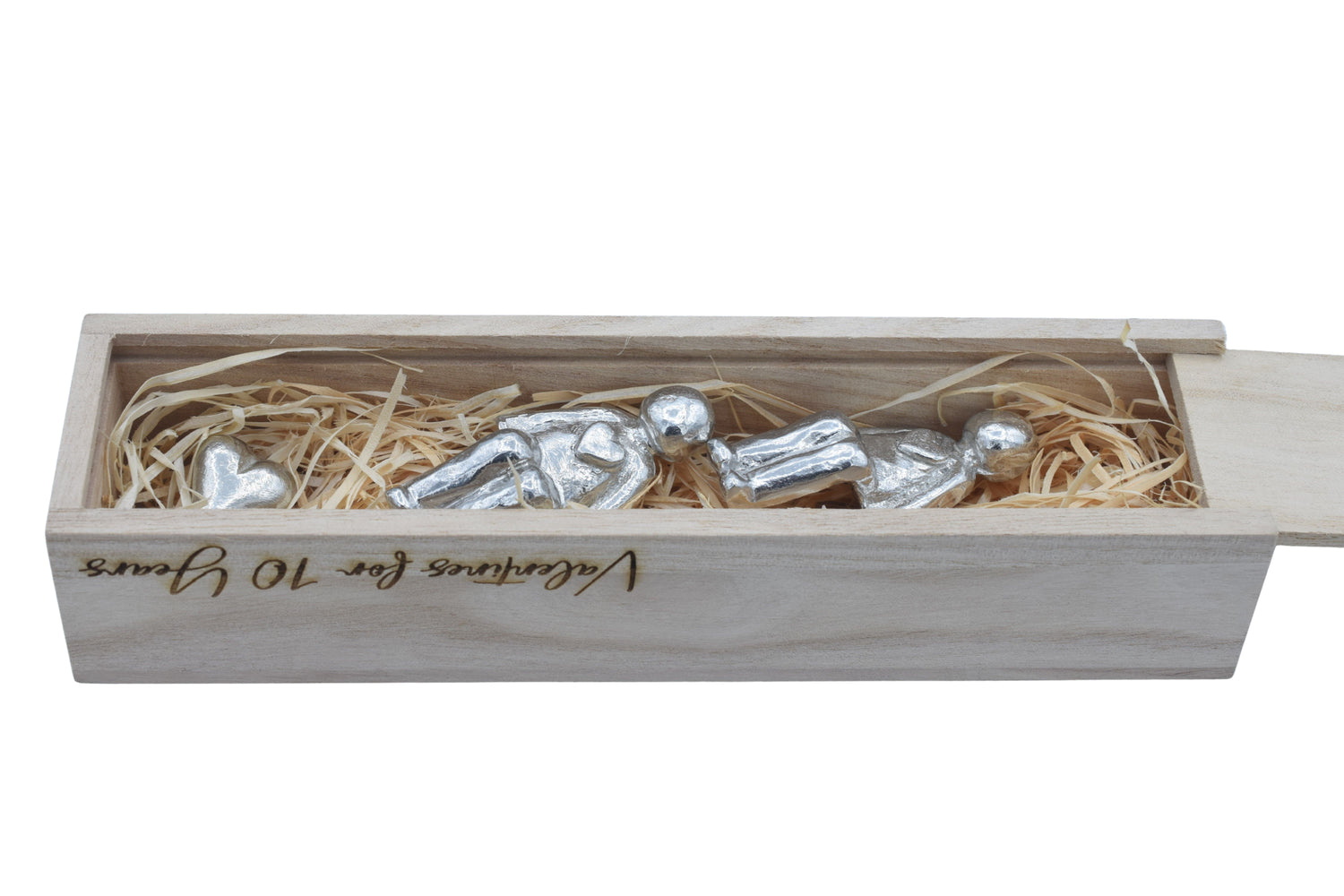 Valentines for 10 Years - Tin Sculpture Figurines 10th Anniversary Decoration